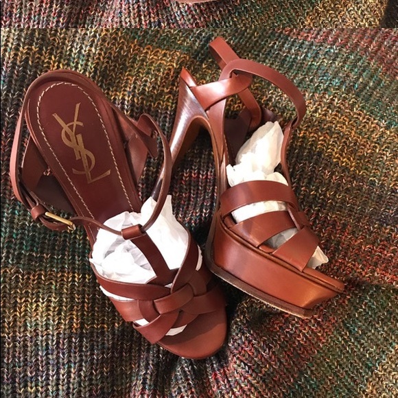 Yves Saint Laurent Shoes - AUTHENTIC YSL | TRIBUTE SANDAL HEELS COLOR AMBRA